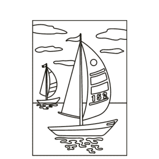 (Sand Art Card) Yacht