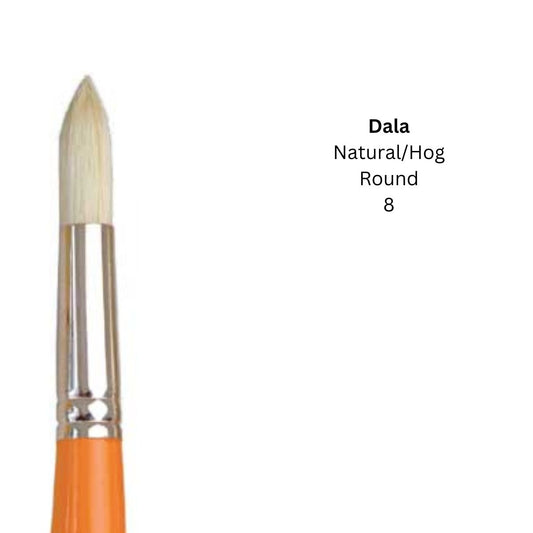 Dala Natural Hog Hair No 8 Round Tip Paintbrush
