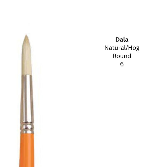 Dala Natural Hog Hair No 6 Round Tip Paintbrush