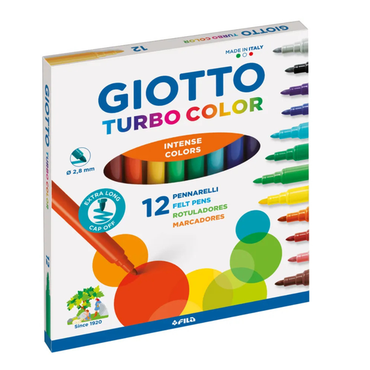 GIOTTO Turbo Colour 12 Fibre-Tip Pens
