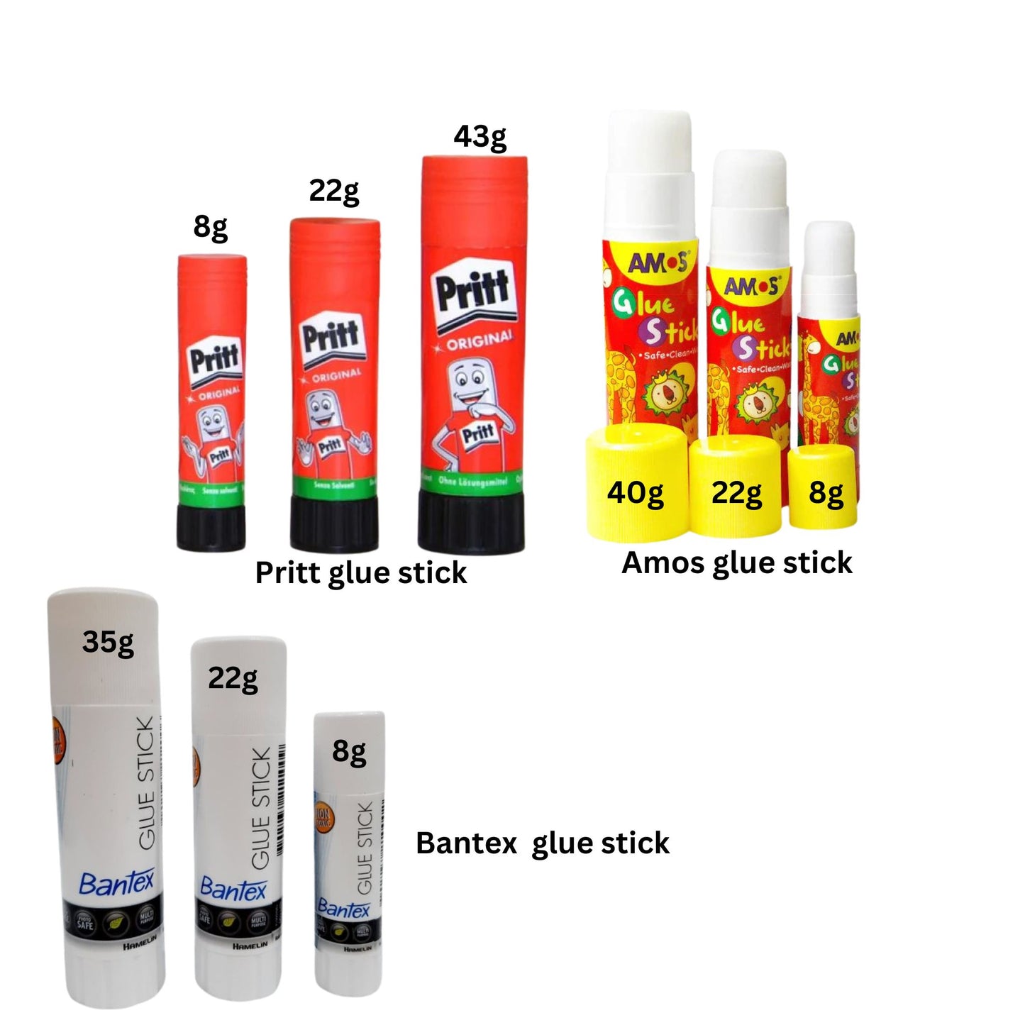 Assorted Glue Sticks