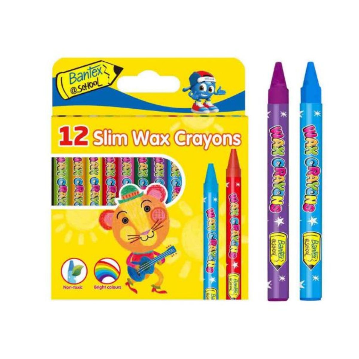 BANTEX Slim Wax Crayons 12's