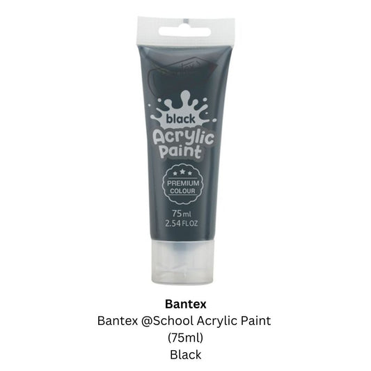 Bantex @ School Black Acrylic Paint - 75ml