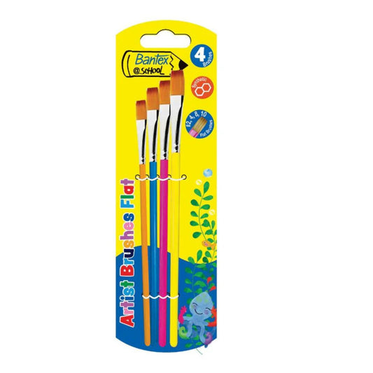 BANTEX Paintbrushes - Flat set of 4