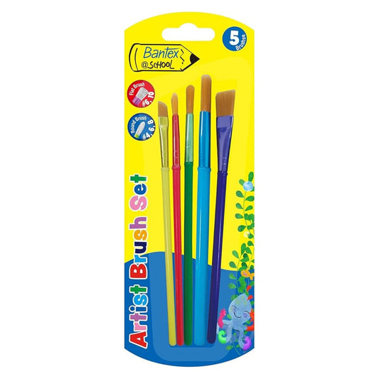 BANTEX Paintbrushes - Assorted sizes of 5