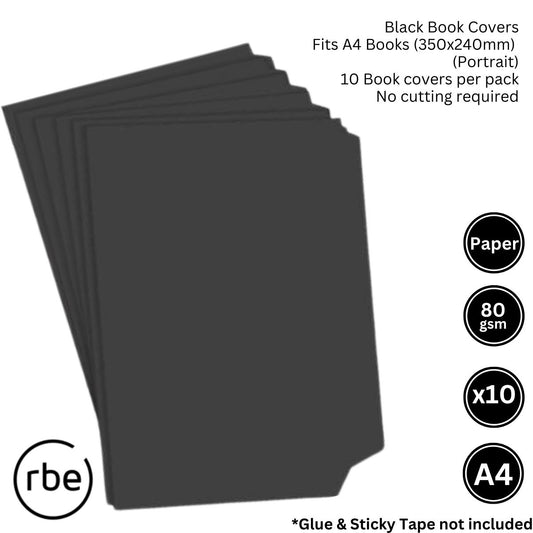 A4 Black Pre-Cut Paper Book Covers