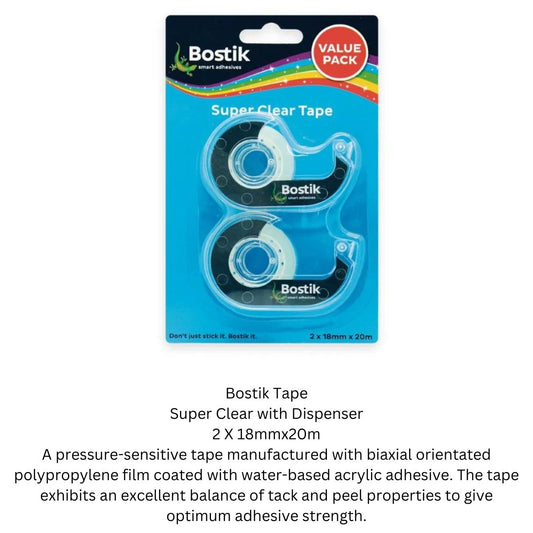 Bostik Super Clear Tape - 2 Pack