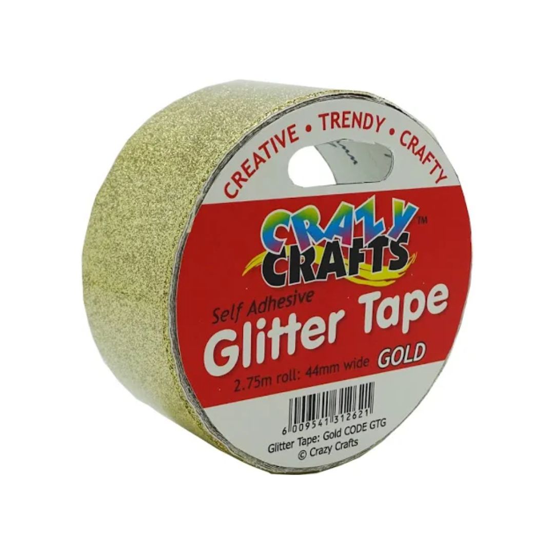 Crazy Craft Self Adhesive Glitter Tape - Gold