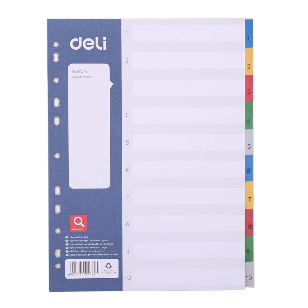 Deli 1-10 A4 PVC File Divider