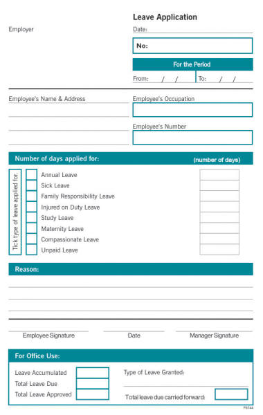 RBE Leave Application Book