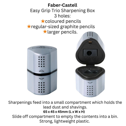 Faber-Castell Trio Pencil Sharpener with Grip Container