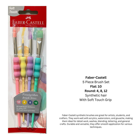 Faber-Castell Assorted Soft Touch Grip Paintbrushes