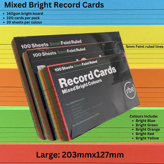 Bright Assorted Record Cards