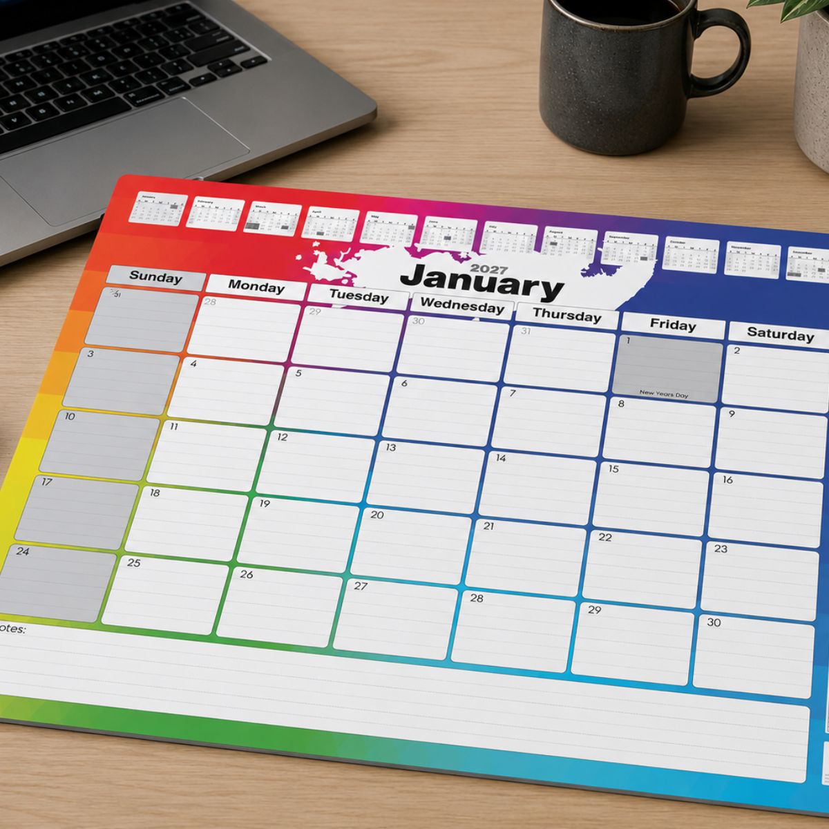 2027 A2 Desk Calendar Pad