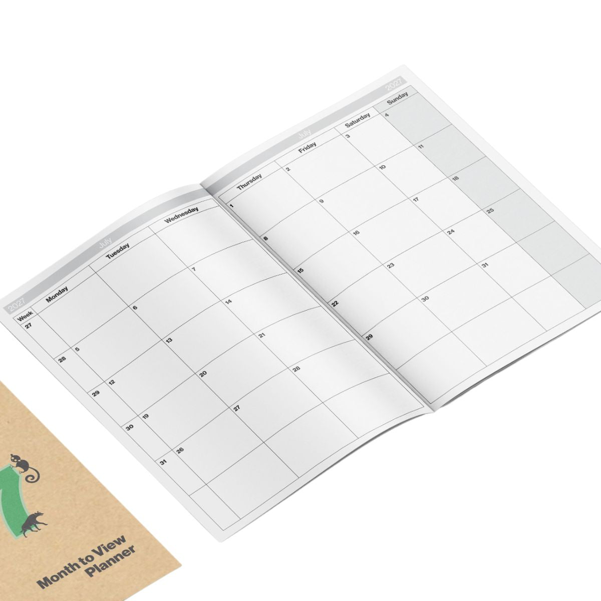 2027 A4 Month to View Planner