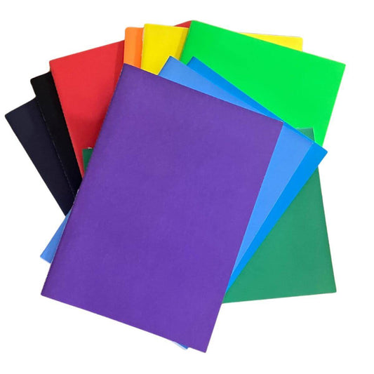 72pg Feint & Margin 8mm Pre-Covered Exercise Books – 10 Pack