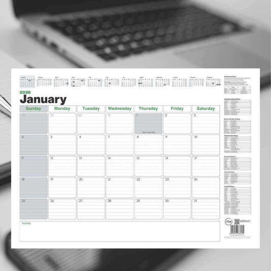 2026 RBE A2 Corporate Desk Calendar Pad