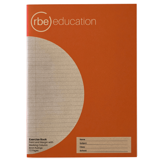 RBE 8mm Feint and Margin A4  Exercise Book - 72 Page