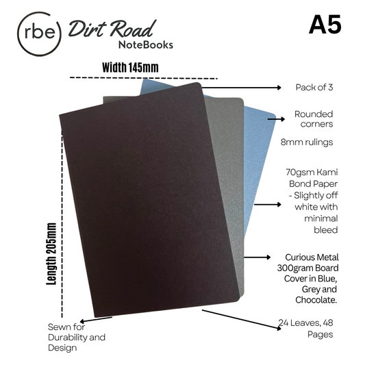 RBE Dirt Road Notebook (Stormy Sky) – 3 Pack