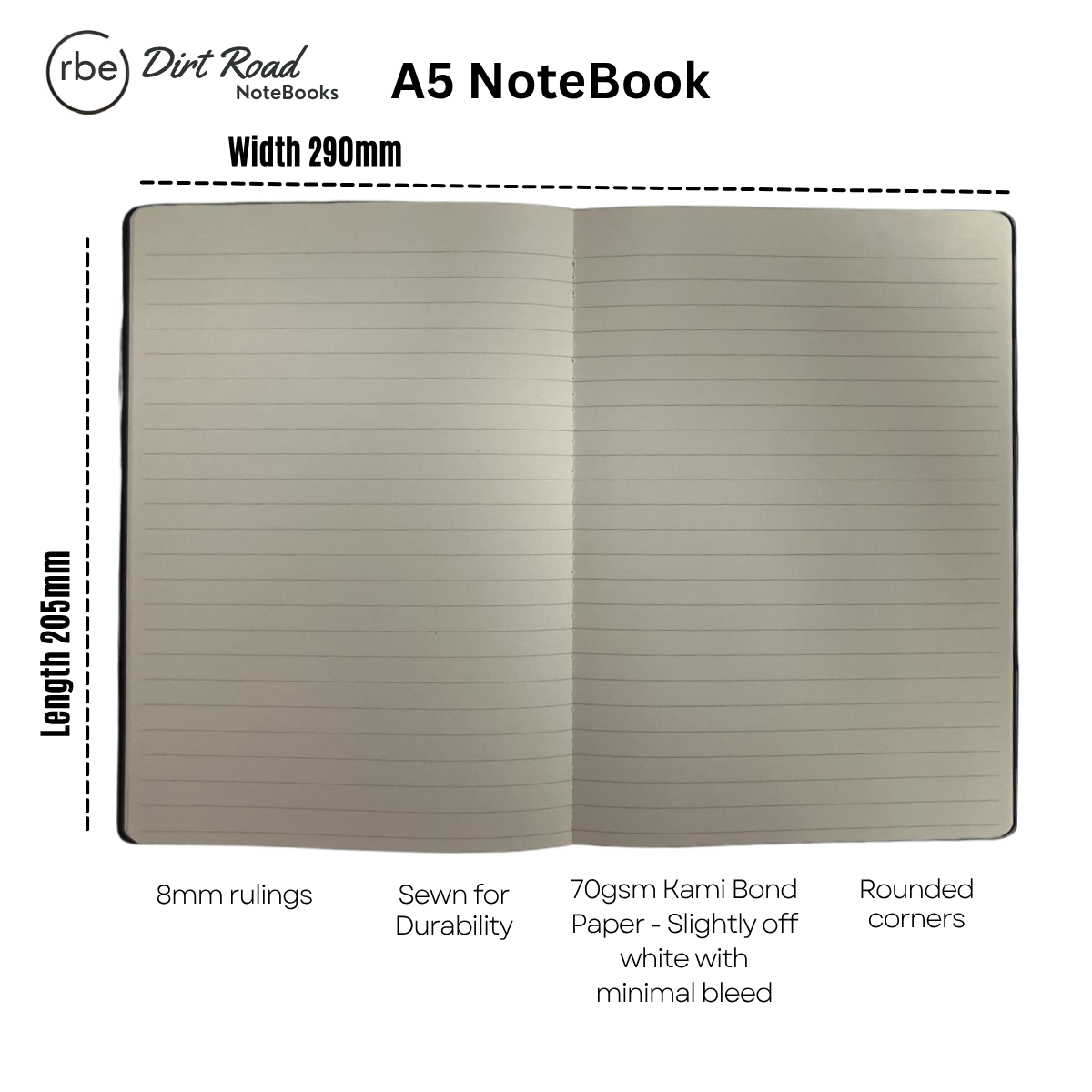 RBE Dirt Road Notebook (Stormy Sky) – 3 Pack