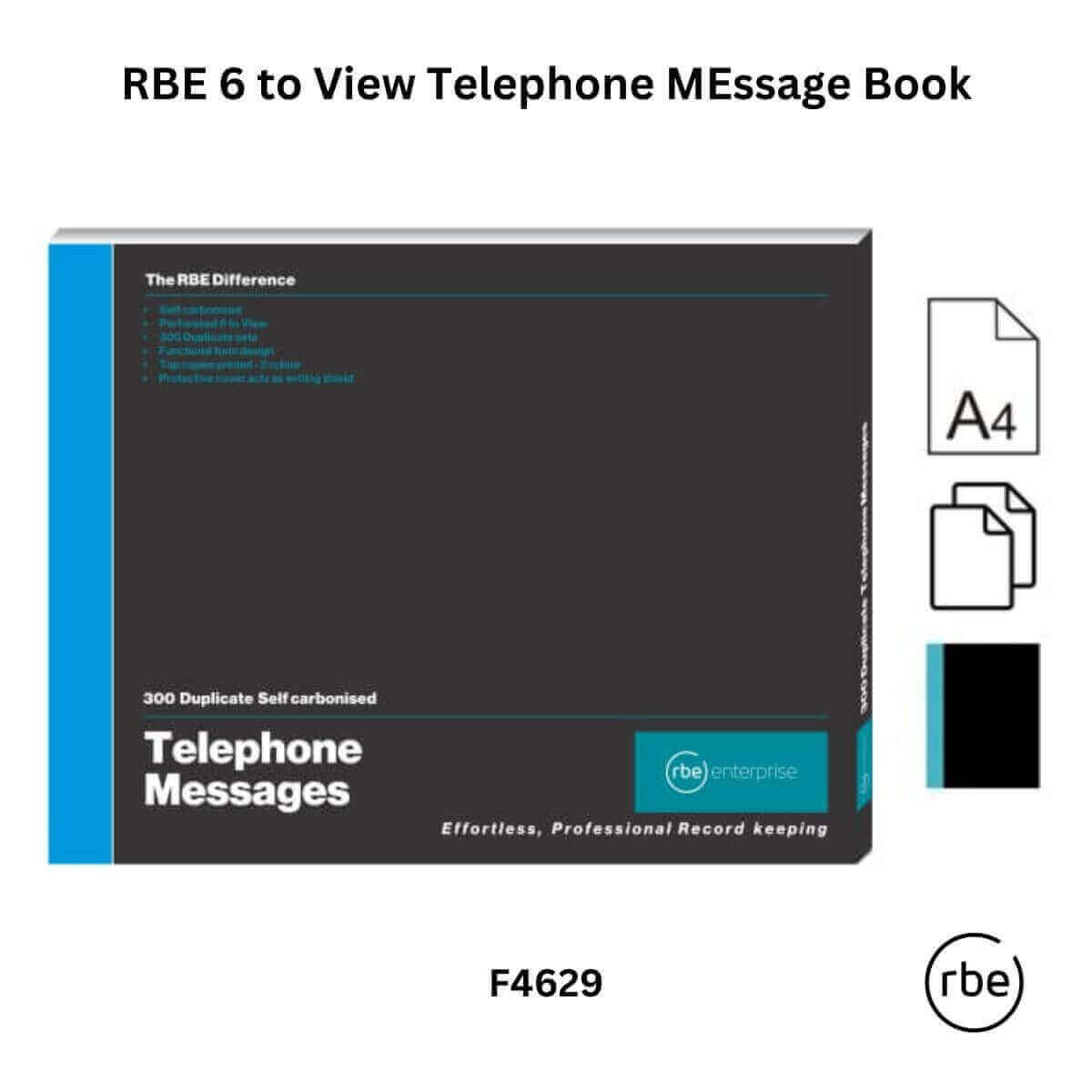 RBE Telephone Message Book - 6 to View