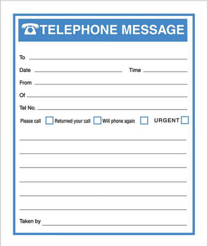 RBE Telephone Message Book - 6 to View