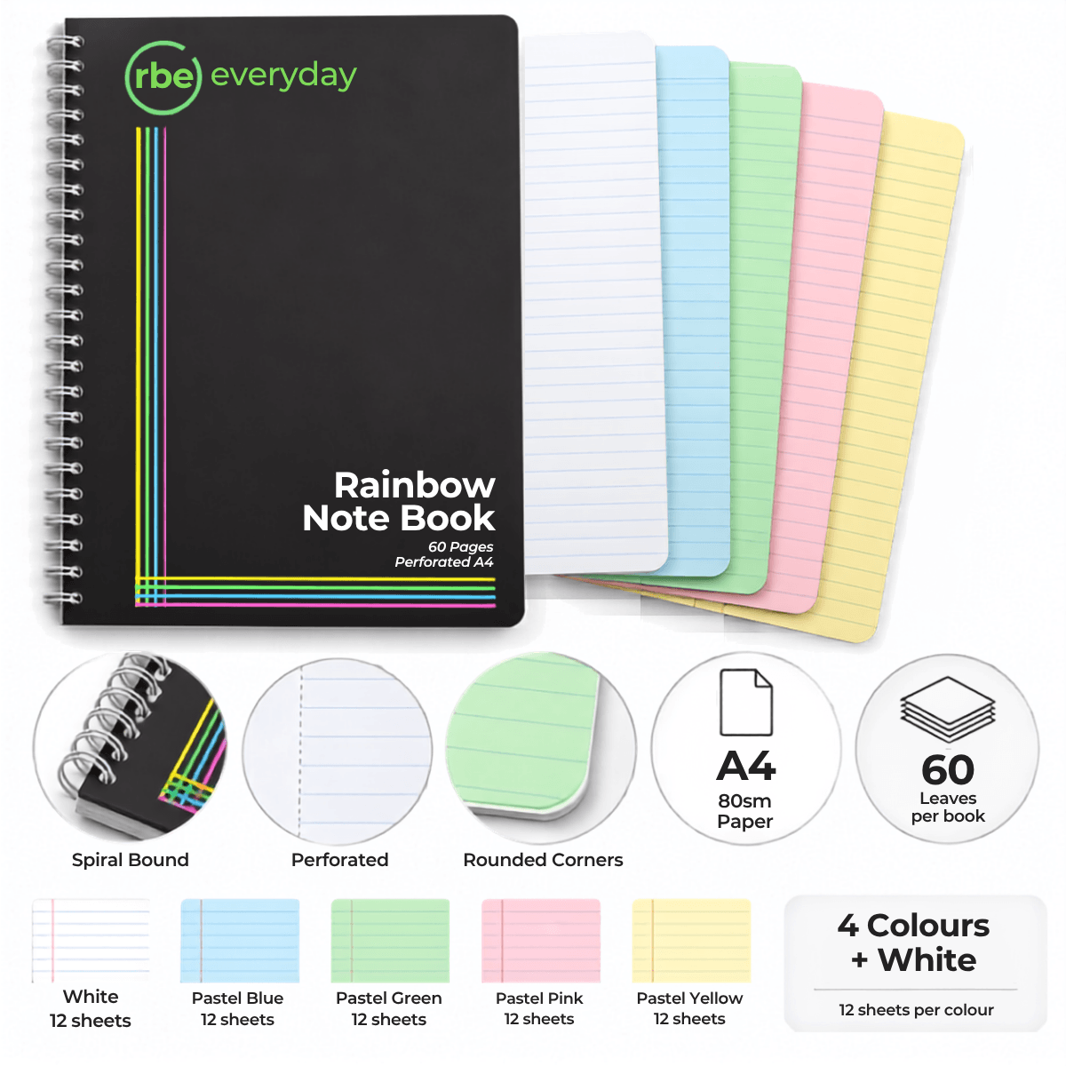 A4 Rainbow NoteBook