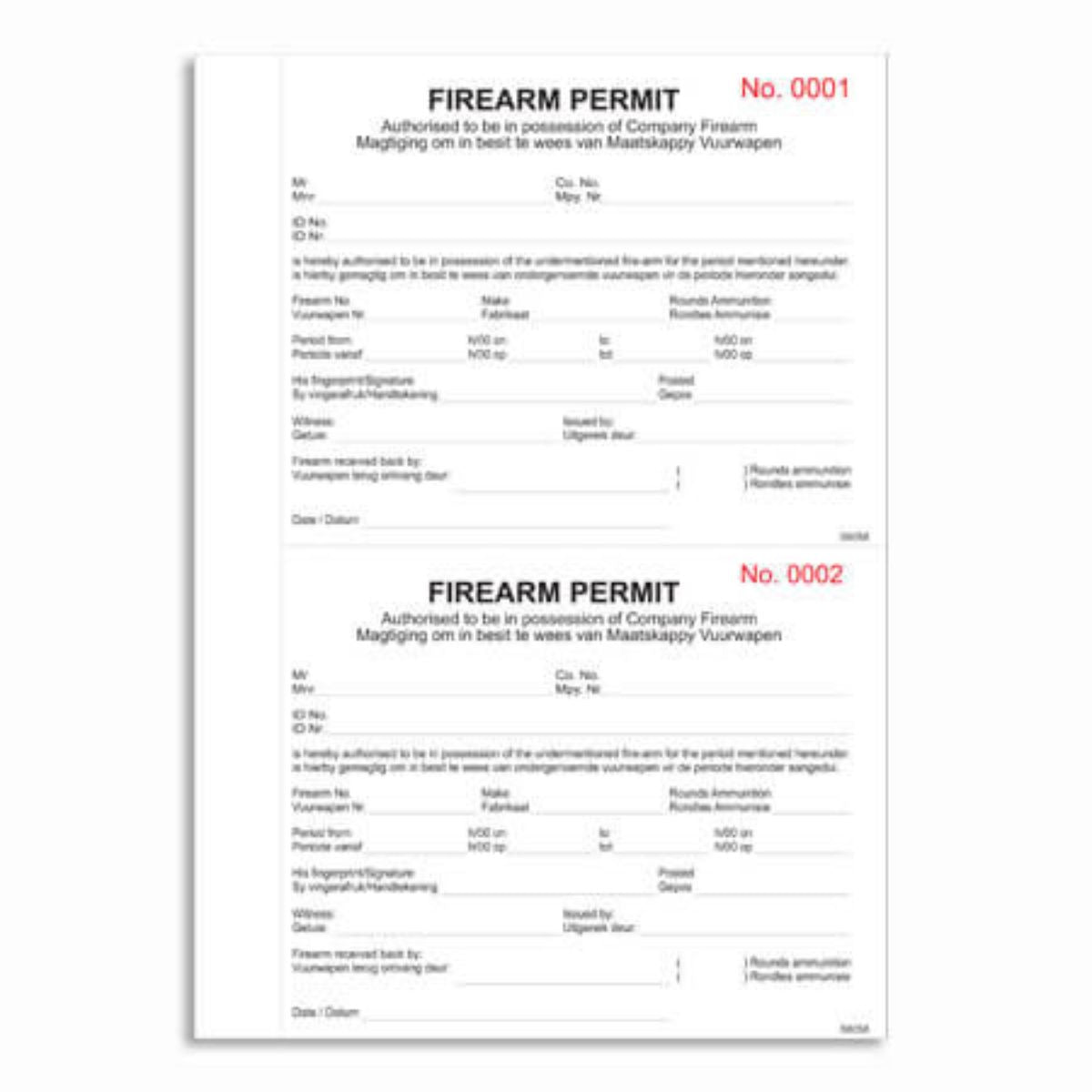 Firearm Permit Book