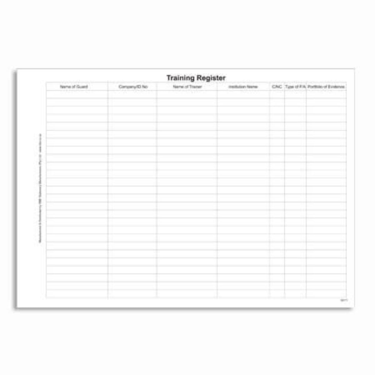 Target Register Training Firearm Training Register – Paperly