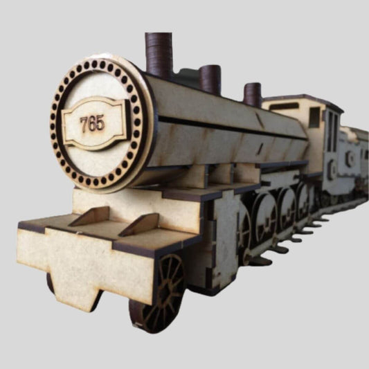 Laser Cut Steam Train Locomotive Model