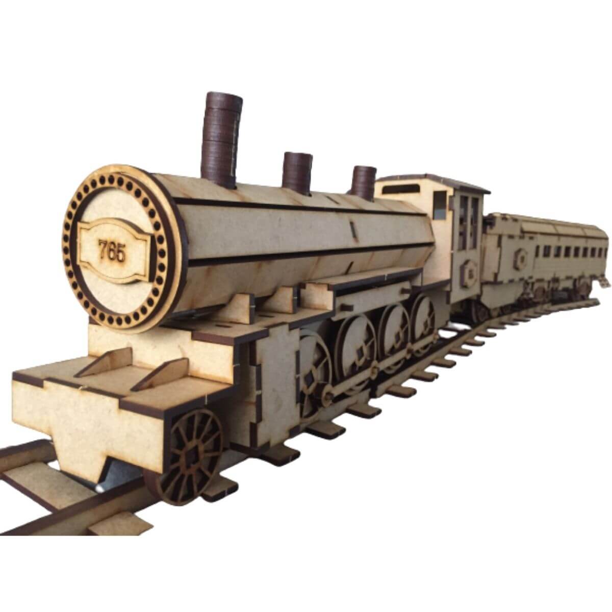 Laser Cut Steam Train Locomotive Model