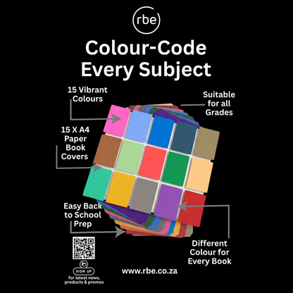 RBE A4 Pre-cut Shades Book Covers Pack of 15.