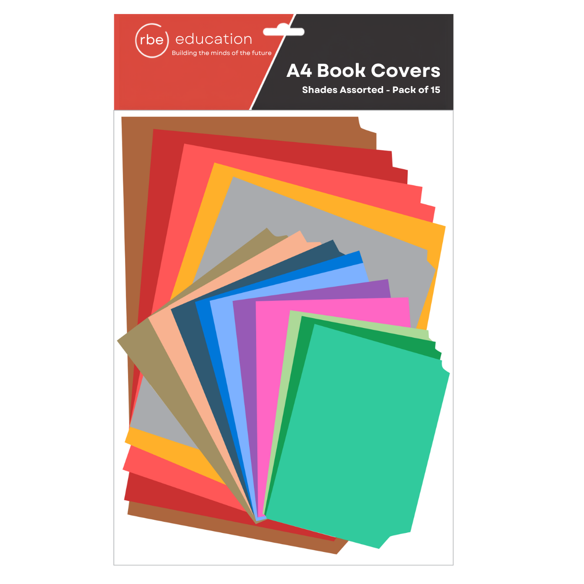 RBE A4 Pre-cut Shades Book Covers Pack of 15.