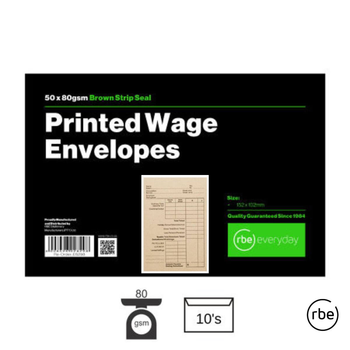 RBE Wage Envelopes