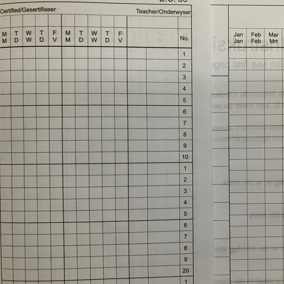 RBE School Attendance Register – Paperly