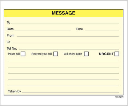 RBE Telephone Message Book - 4 to View
