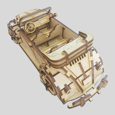 Laser Cut VW Fusca Cabriolet Beetle Model