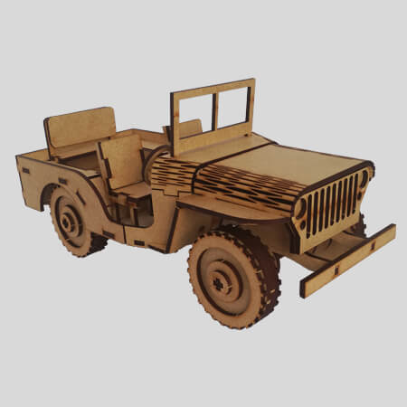 Laser Cut Willys Military Jeep Model