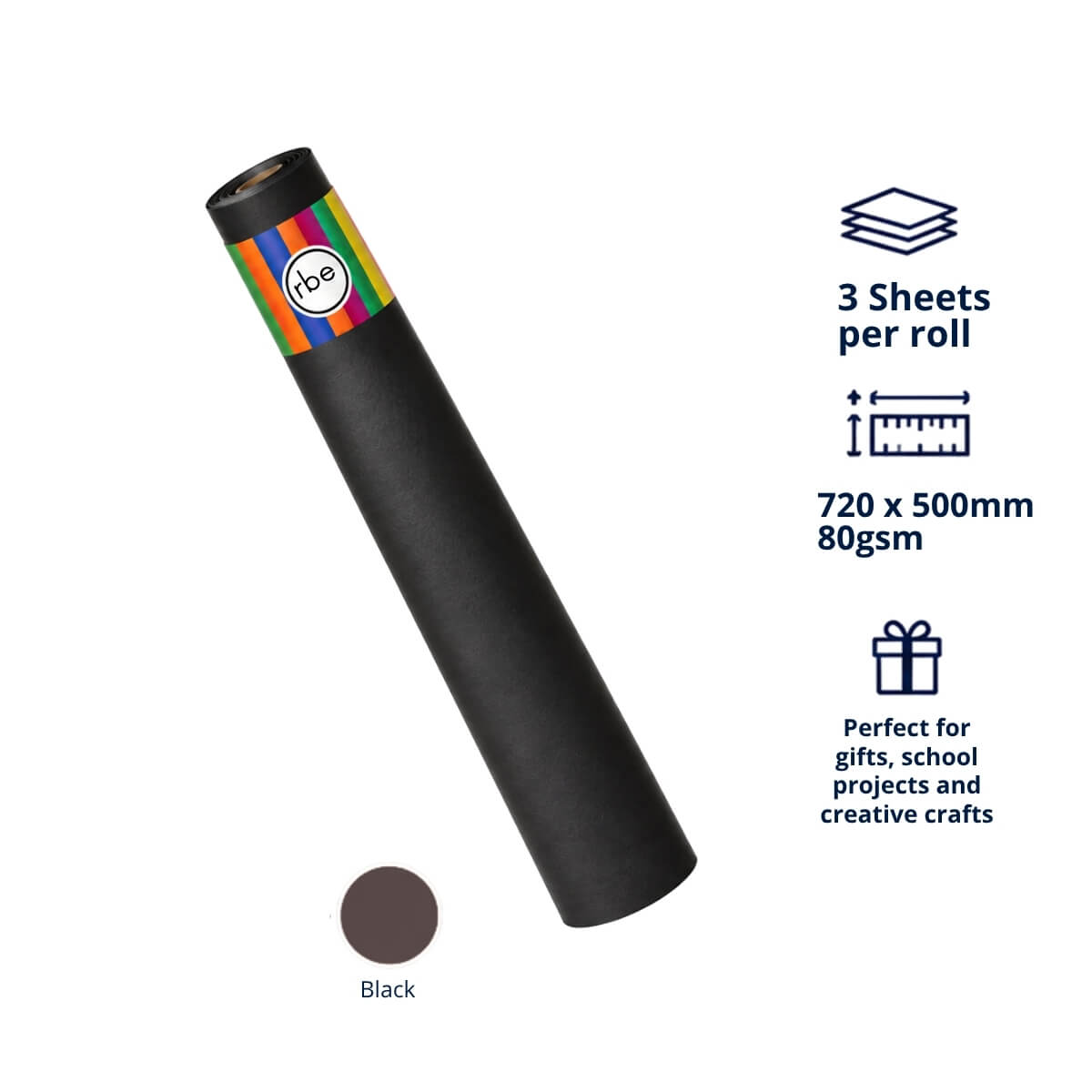 Black Wrapping Paper Sheets