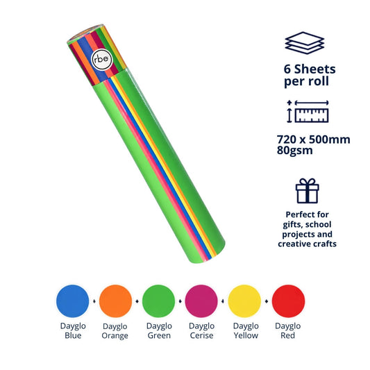 Dayglo Assorted Wrapping Paper Sheets