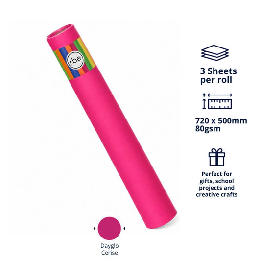 Dayglo Cerise Wrapping Paper Sheets