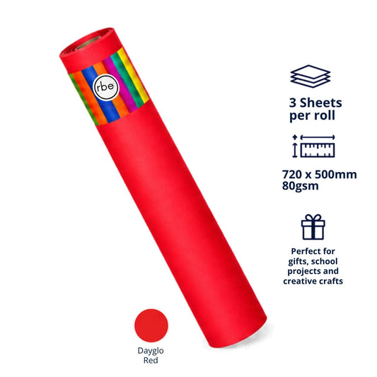 Dayglo Red Wrapping Paper Sheets
