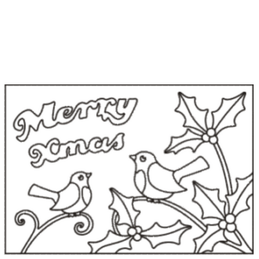 (Sand Art Card) Merry Christmas Robbins