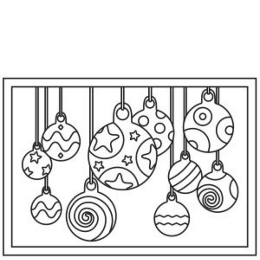 (Sand Art Card) Christmas Balls