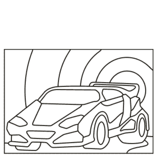 (Sand Art Card) Racing Car