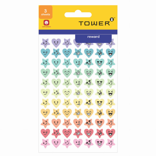 Tower Stars and Hearts - Glitter with faces