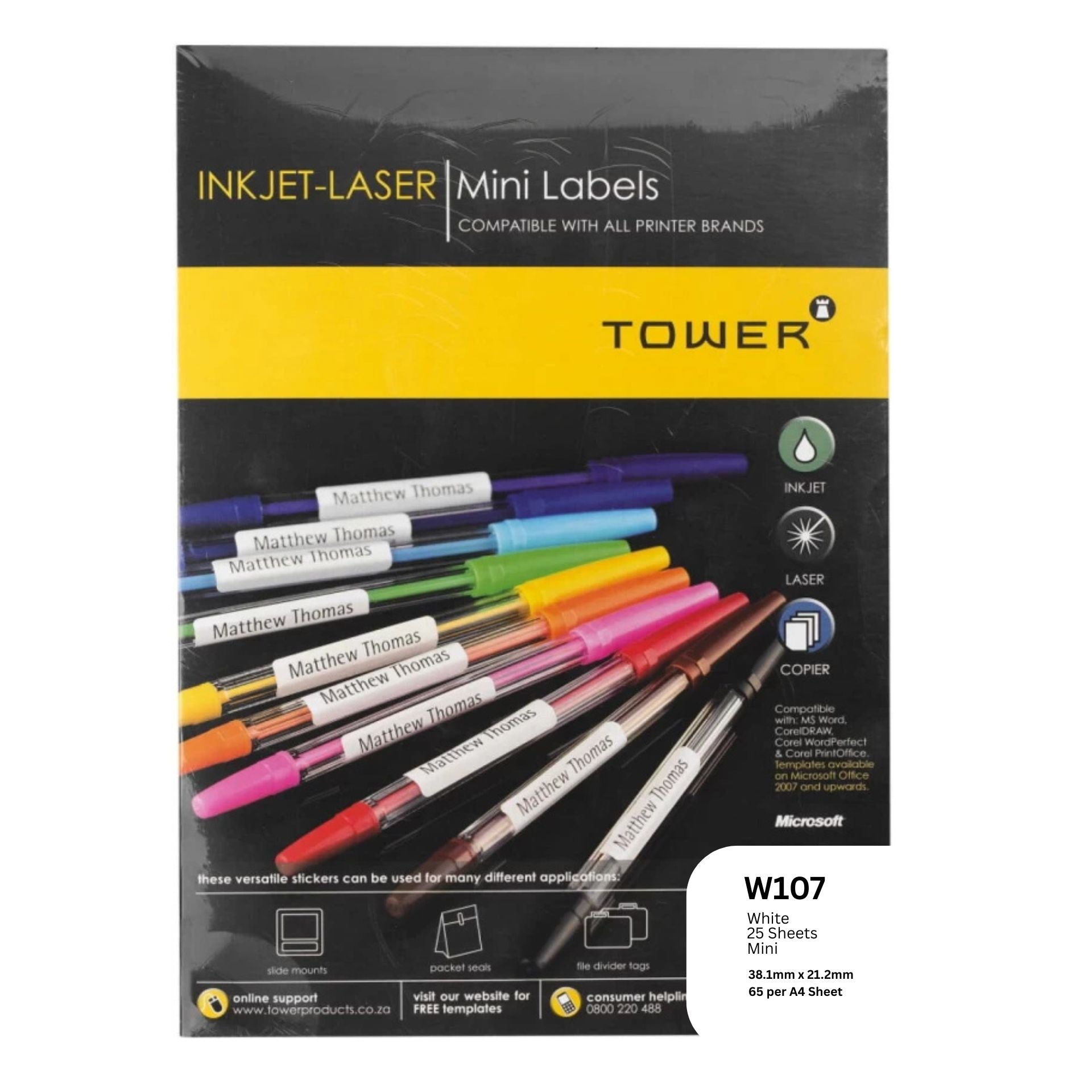 Tower Inkjet-Laser Mini Labels – Paperly