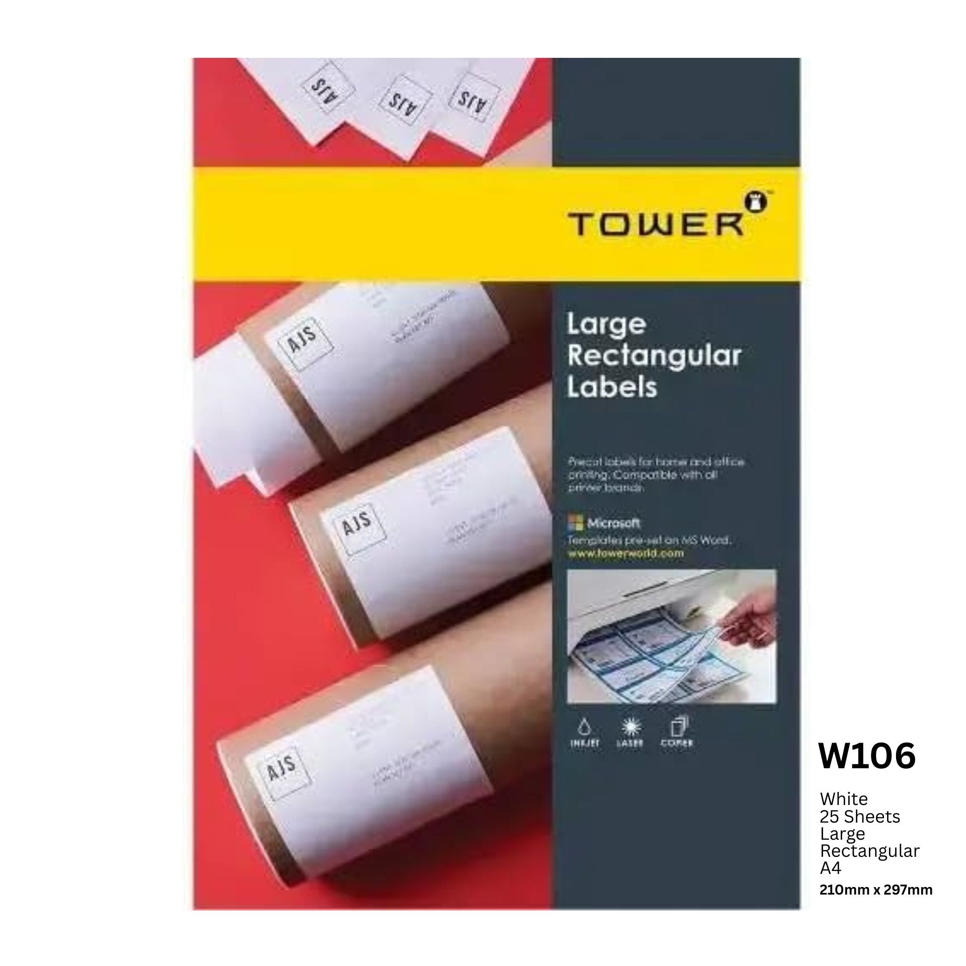 Tower Large Rectangular Labels – Paperly