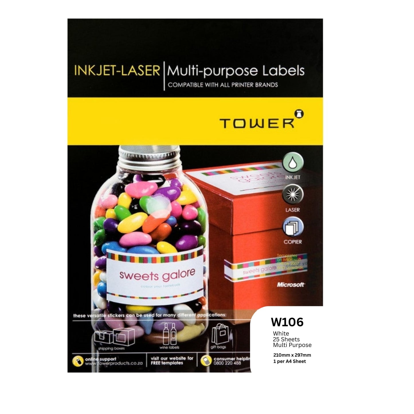 Tower Inkjet-Laser Multi Purpose Labels