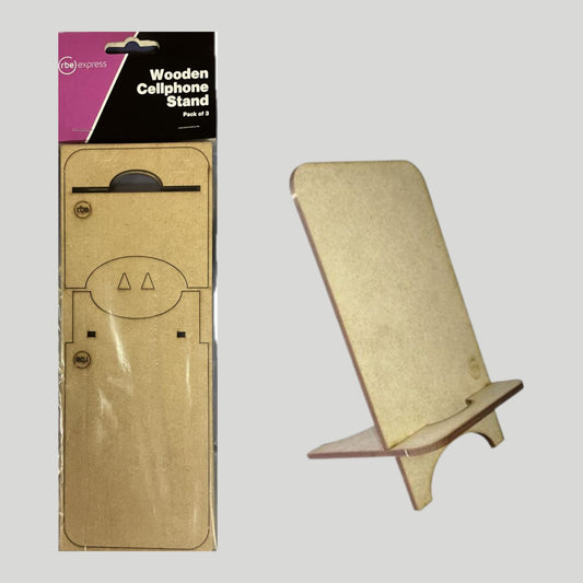 Laser Cut Wooden Cell Phone Stands - 3 Pack